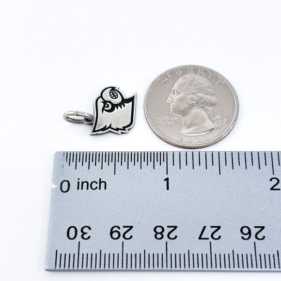 Vintage Sterling Silver 925 Louisville Cardinals Logo Pendant - Picture 6 of 6